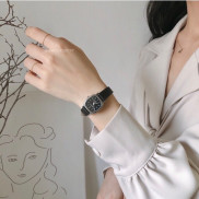 Đồng hồ nữ mặt vuông RATE đồng hồ đeo tay nhỏ dây da full black Watches by Tif Minimal phù hợp đi học đi làm đi chơi